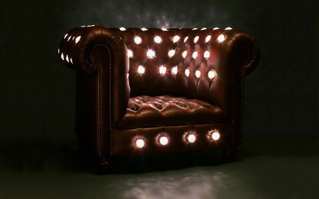A chair that has glow holes